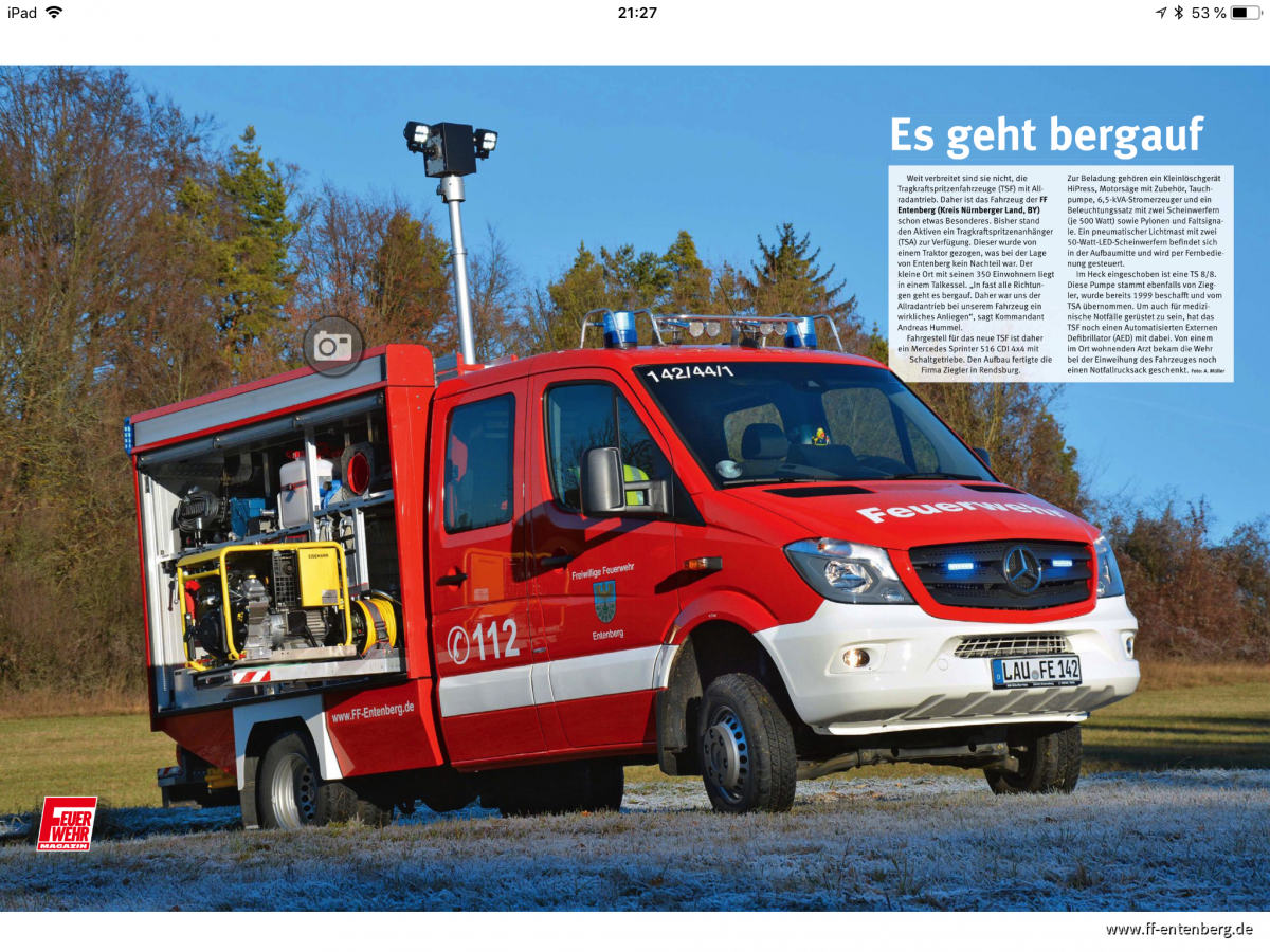 Unser TSF im Feuerwehrmagazin